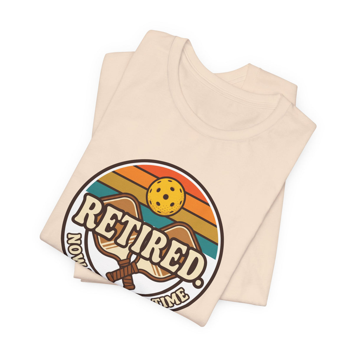 Retired Now I Dink Full Time Pickleball Shirt, Retro Sunset Badge Tee, Funny Pickleball Retirement Gift for Players