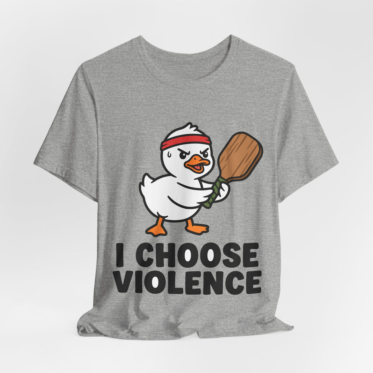 I Choose Violence Duck Pickleball Shirt, Funny Angry Duck Paddle Tee, Pickleball Gift for Competitive Players
