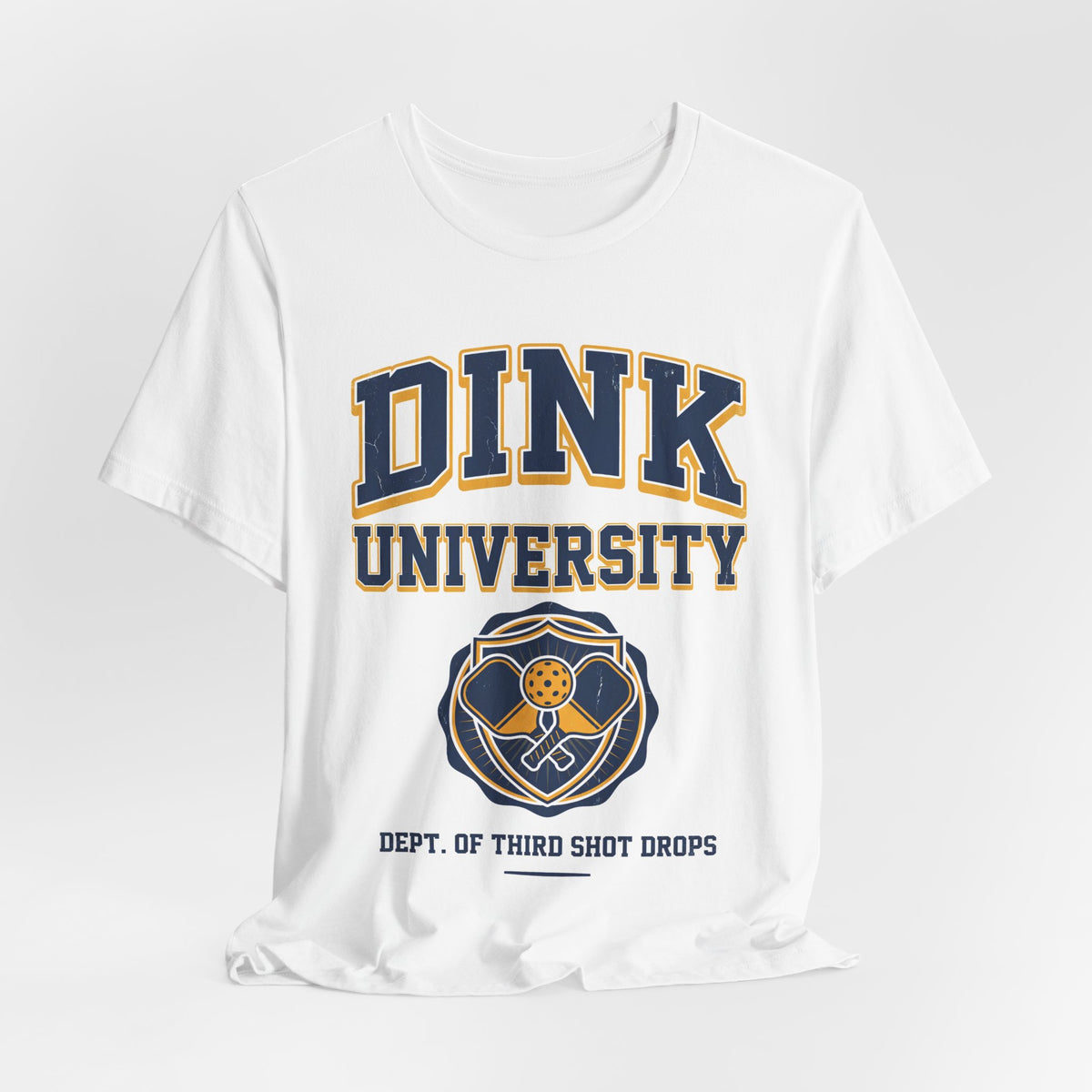Dink University Pickleball Shirt, Dept of Third Shot Drops Varsity Tee, Funny College Style Gift for Pickleball Players