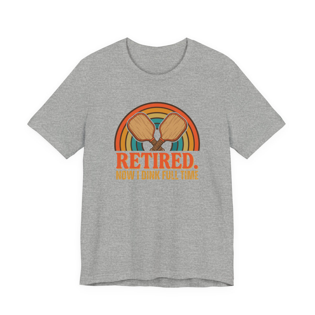 Retired Now I Dink Full Time Pickleball Shirt, Retro Rainbow Retirement Tee, Funny Pickleball Retirement Gift