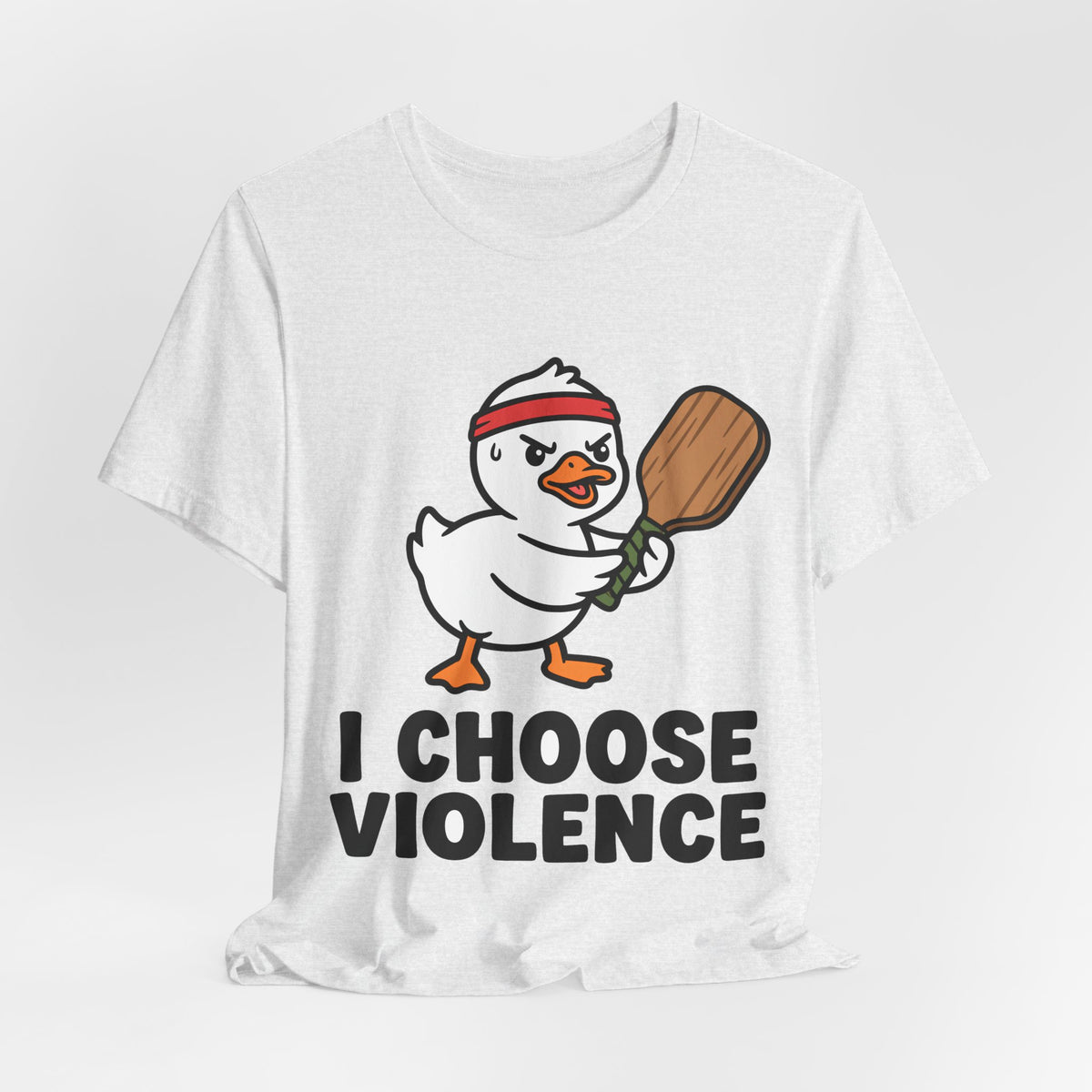 I Choose Violence Duck Pickleball Shirt, Funny Angry Duck Paddle Tee, Pickleball Gift for Competitive Players