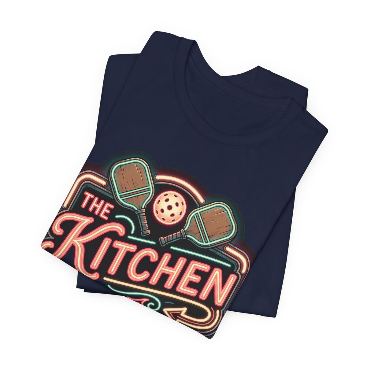 The Kitchen No Volleys Served Pickleball Shirt, Retro Neon Diner Sign Tee, Funny Kitchen Rule Gift for Players