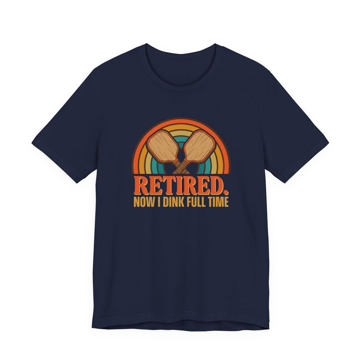 Retired Now I Dink Full Time Pickleball Shirt, Retro Rainbow Retirement Tee, Funny Pickleball Retirement Gift