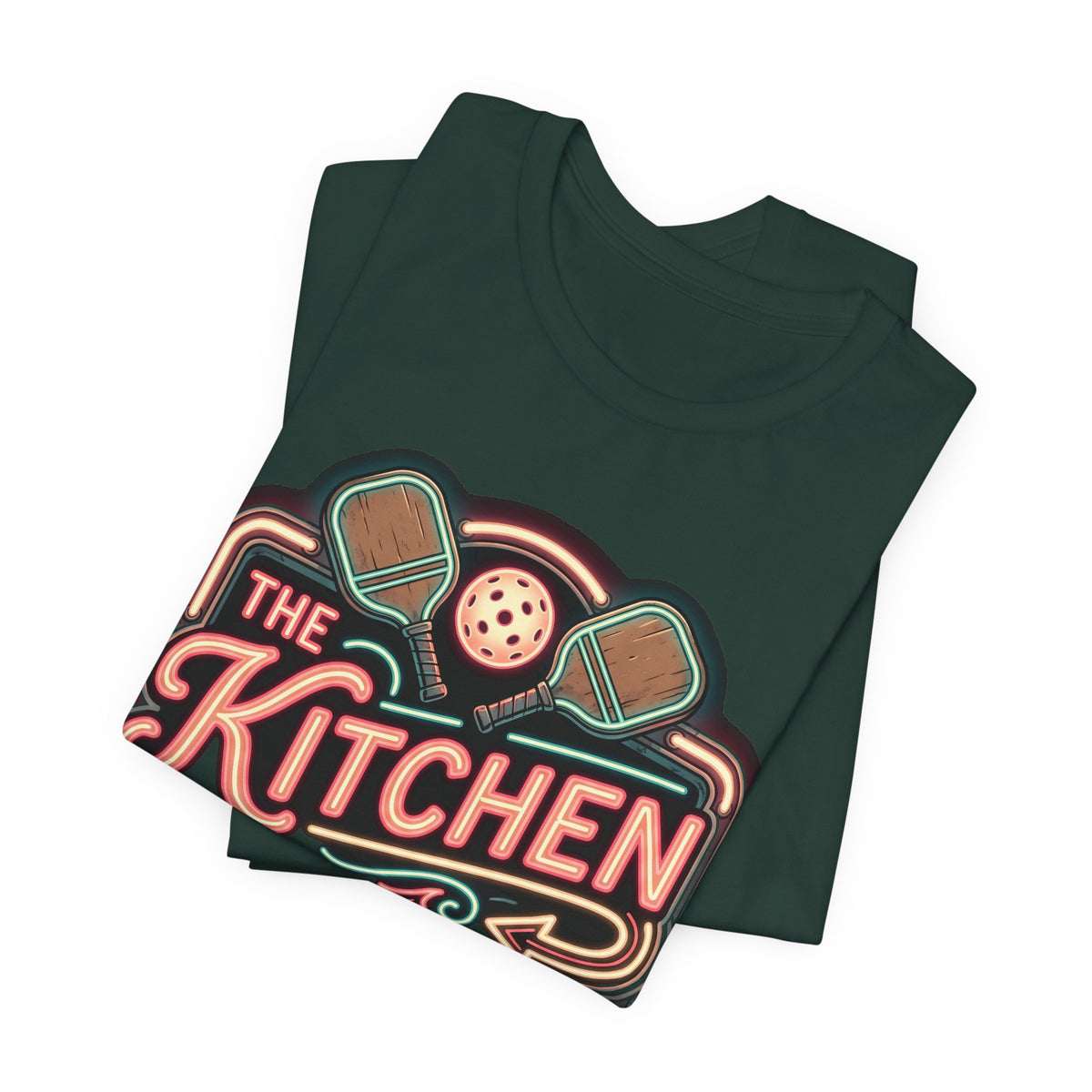 The Kitchen No Volleys Served Pickleball Shirt, Retro Neon Diner Sign Tee, Funny Kitchen Rule Gift for Players