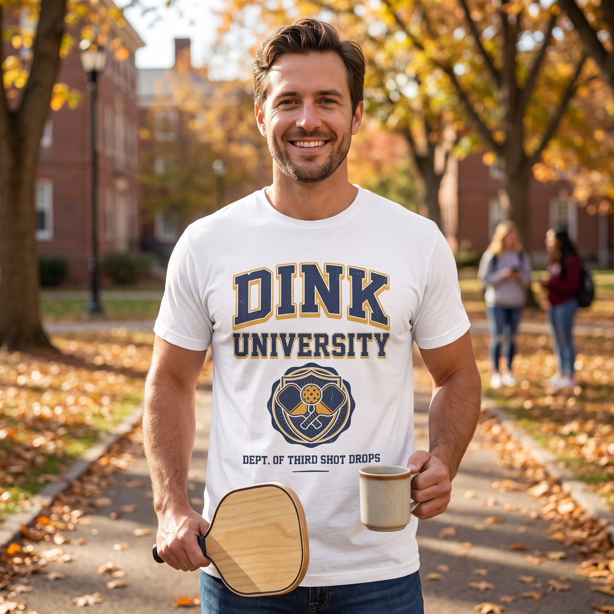Dink University Pickleball Shirt, Dept of Third Shot Drops Varsity Tee, Funny College Style Gift for Pickleball Players