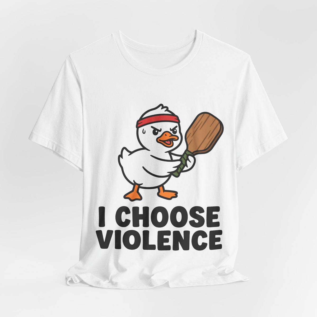 I Choose Violence Duck Pickleball Shirt, Funny Angry Duck Paddle Tee, Pickleball Gift for Competitive Players