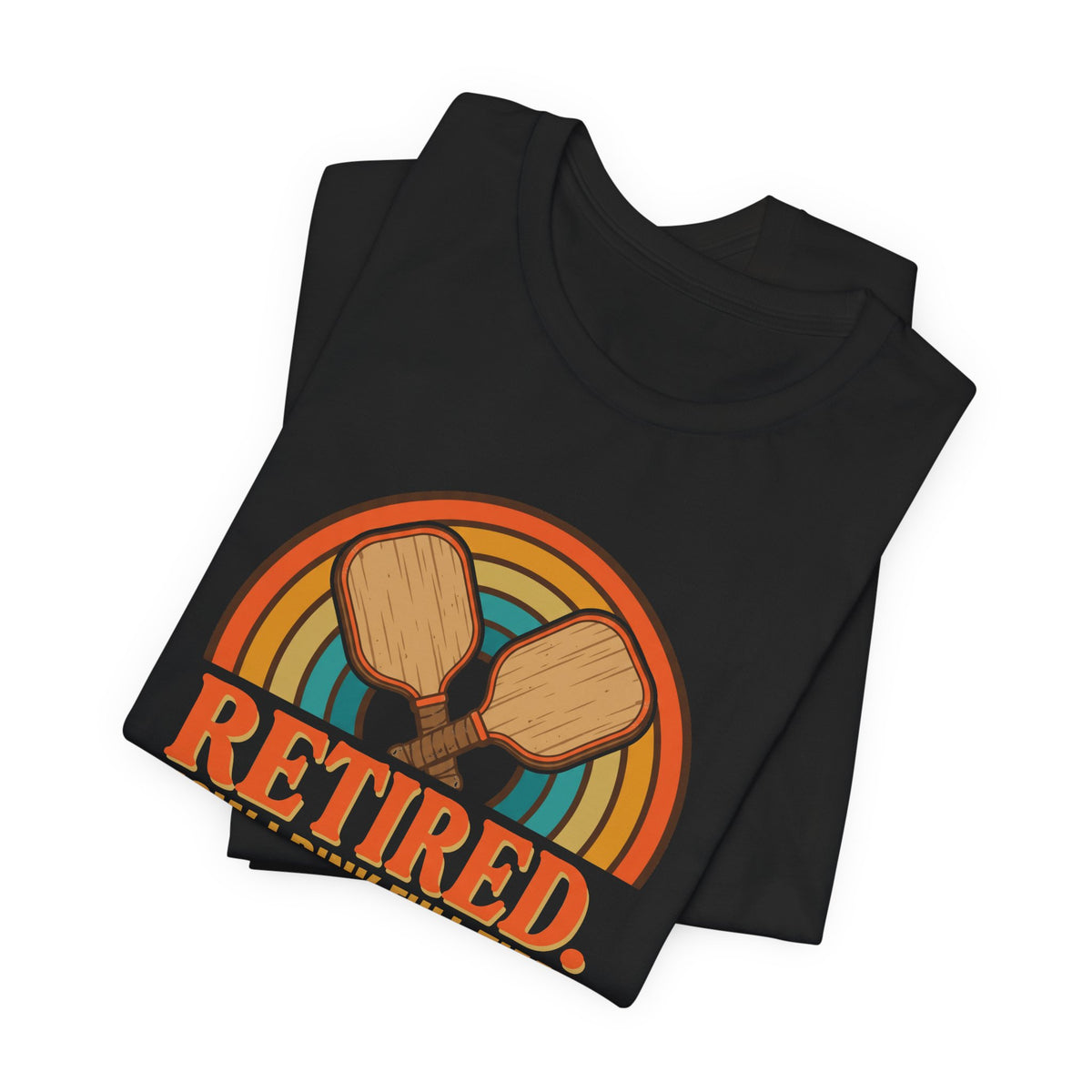 Retired Now I Dink Full Time Pickleball Shirt, Retro Rainbow Retirement Tee, Funny Pickleball Retirement Gift