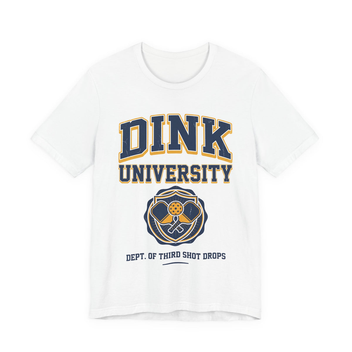 Dink University Pickleball Shirt, Dept of Third Shot Drops Varsity Tee, Funny College Style Gift for Pickleball Players