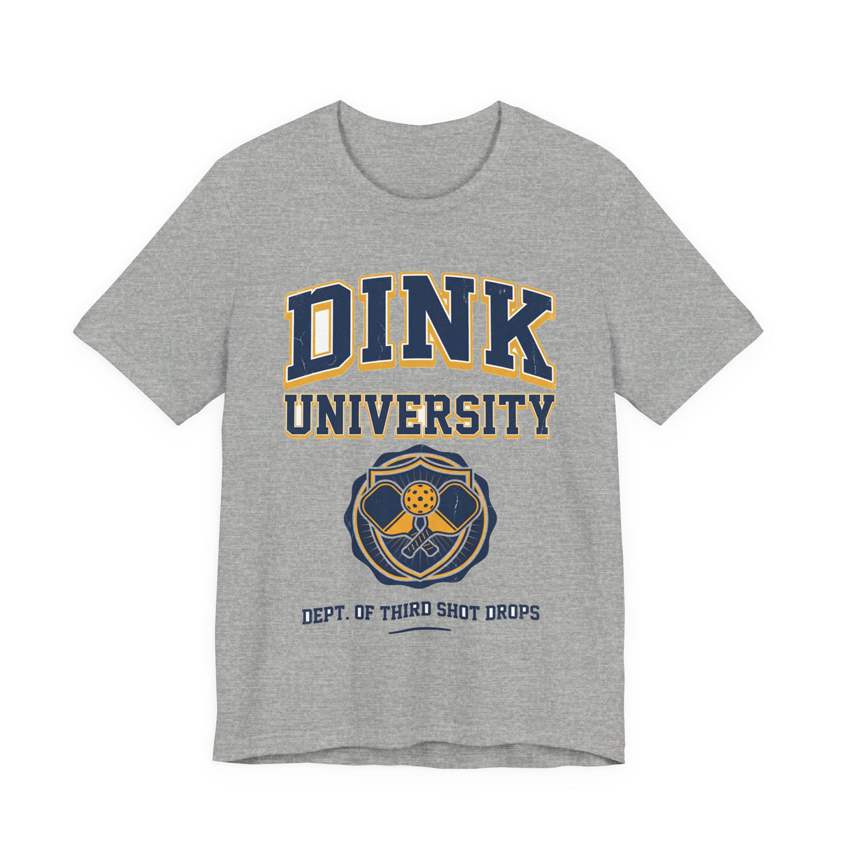 Dink University Pickleball Shirt, Dept of Third Shot Drops Varsity Tee, Funny College Style Gift for Pickleball Players