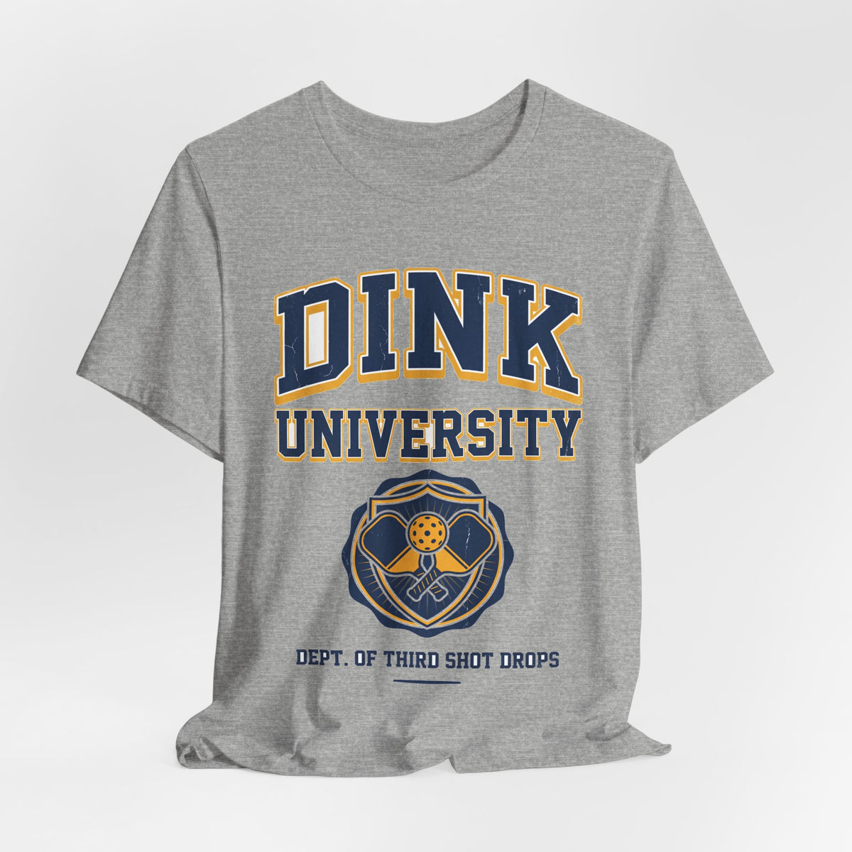 Dink University Pickleball Shirt, Dept of Third Shot Drops Varsity Tee, Funny College Style Gift for Pickleball Players
